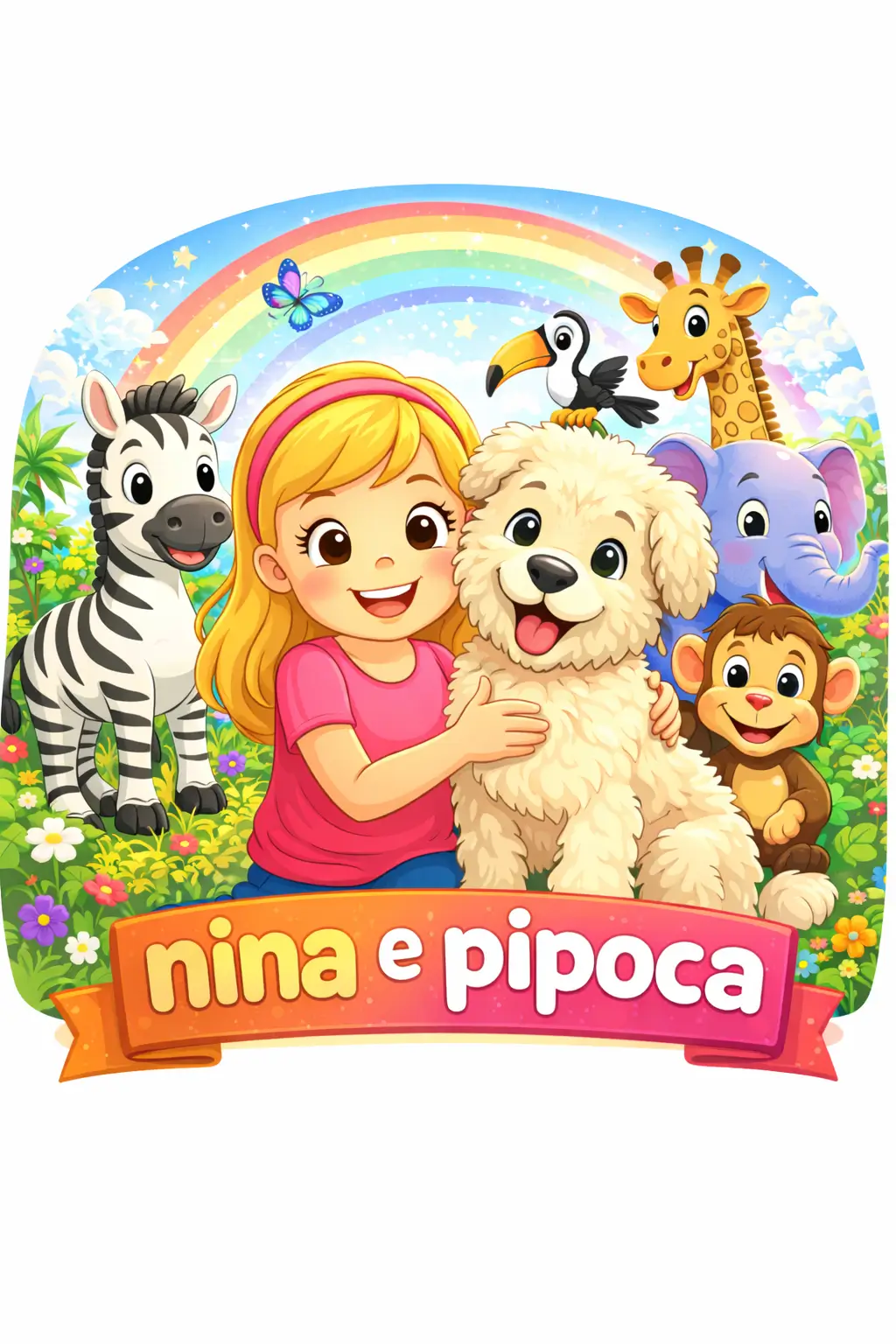 Nina and Pipoca in the garden